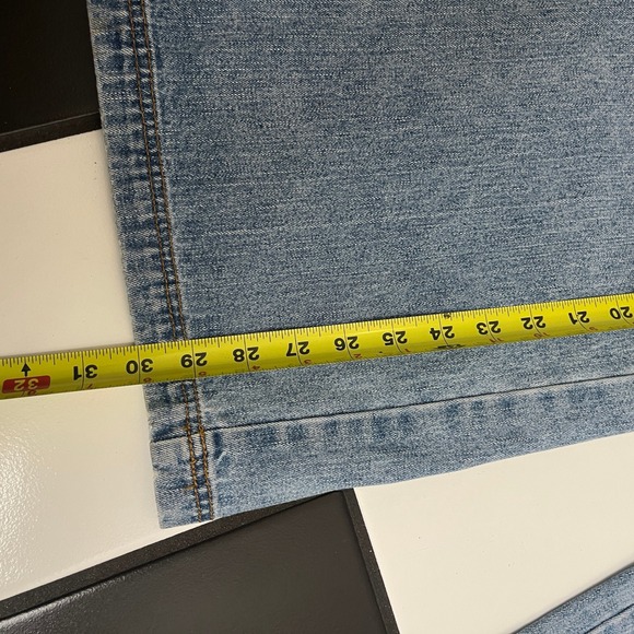 Vintage Outlaw Jeans Size 9 Light Wash High Waist Wide Leg Denim Pants - Picture 8 of 9